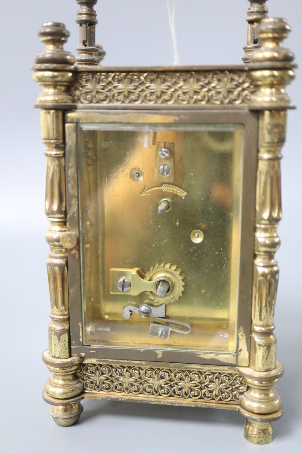 An enamelled faced carriage timepiece